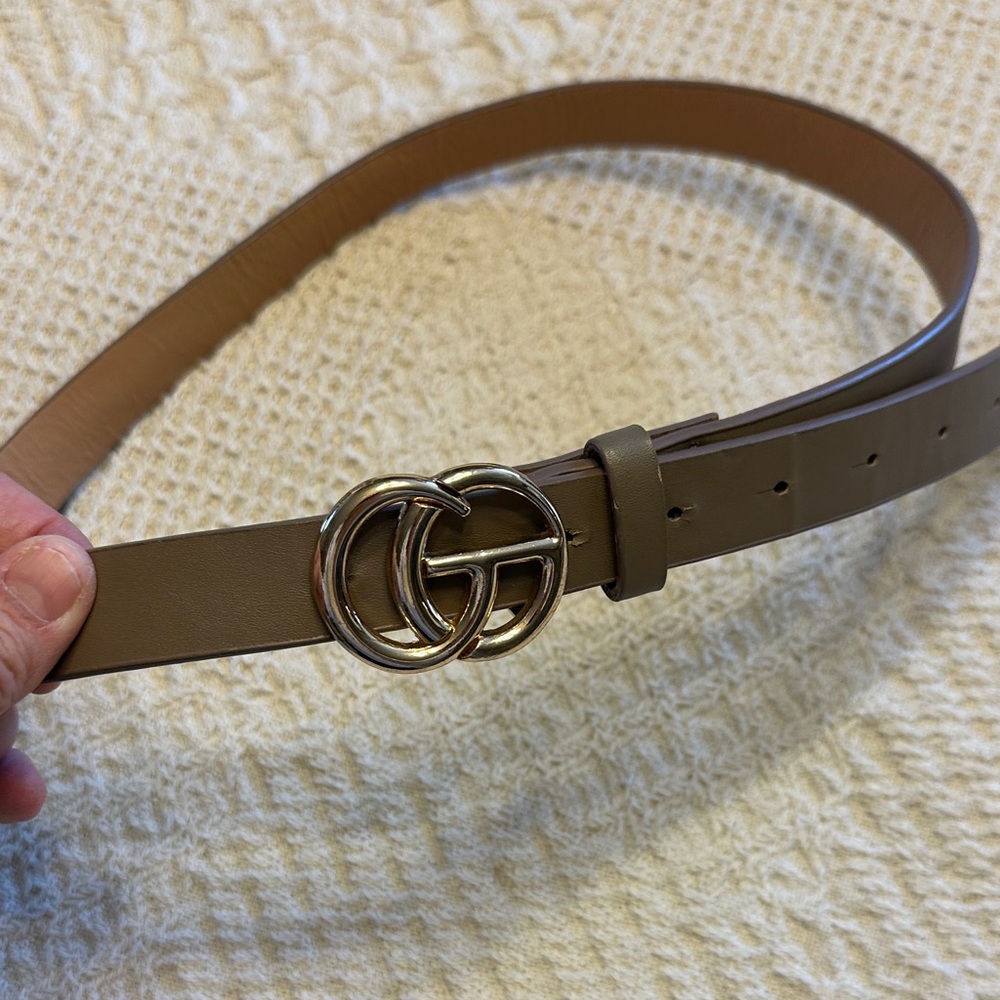 COPY - Brown Leather Belt with Silver Buckle